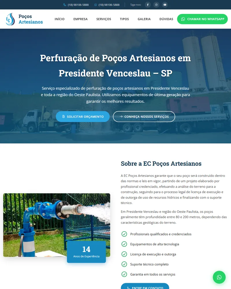 EC Poços Artesianos, Criação de Sites